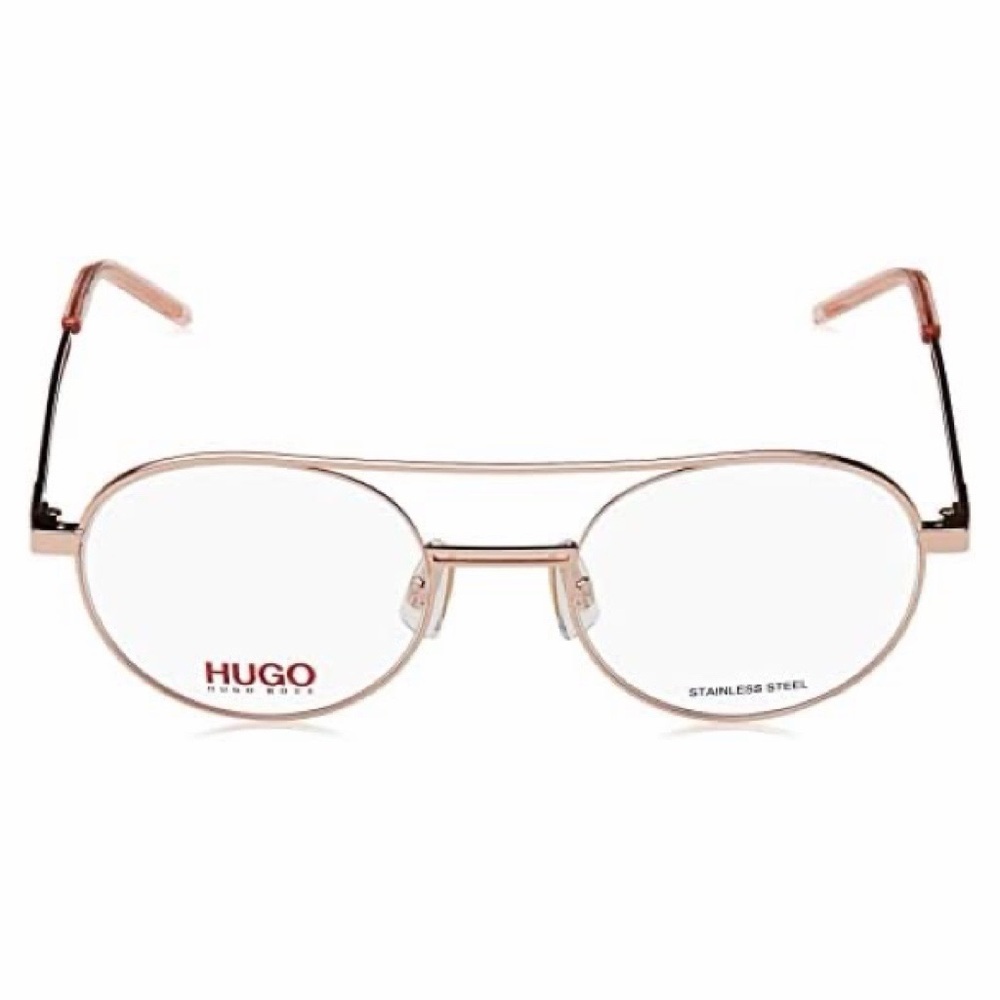 HUGO Rose Gold Oval Metal Glasses